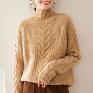 Jxwatcher Vente en gros de manteaux en cachemire pur tricotés chauds et épais pour femmes, logo personnalisé, mode d'hiver, femmes, 100% cachemire, pull <span class=keywords><strong>moche</strong></span> - Product Image 3