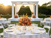 Centro de Mesa de Boda Personalizado con Bola de Rosas de Seda Moderna de 30-80 cm, Decoración con Rosas Naranjas Betterlove