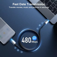 Kabel Data Pengisian Cepat Custom Logo PD 100W Gradient Nylon Braid Tipe-C dengan Layar LED Penunjuk Daya, Kompatibel dengan Android & IOS