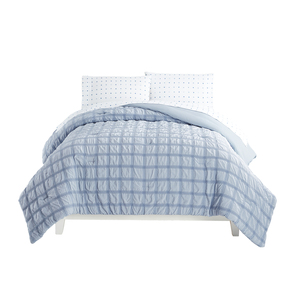 Alfa TEXTIE mavi Waffle yatak takımı-3-piece <span class=keywords><strong>Set</strong></span> için tek kişilik yatak/büyük yatak/kraliçe boyutu kapak + yastık kılıfı ve çarşaf 2 takım - Product Image 1
