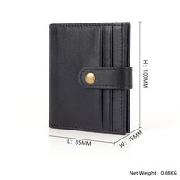 Dompet tempat kartu pria, dompet kulit asli ukiran kustom sederhana
