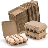 Cartons à œufs en pâte de papier naturelle vierges style 3x4, supports et emballages pour œufs de poule frais