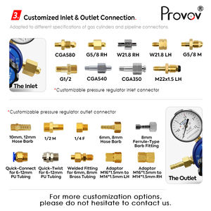 Regulador de gas de oxígeno CO2 nitrógeno argón helio hidrógeno alta presión industrial - Product Image 5