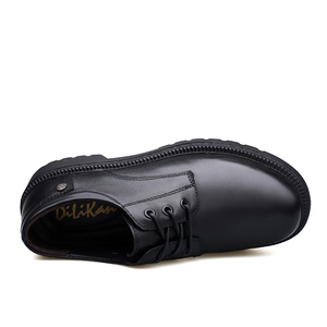 Mocassins <span class=keywords><strong>Derby</strong></span> Oxford pour femmes, en cuir de vachette véritable, à coupe basse, style uniforme, pour affaires, avec semelle épaisse compensée et rehaussante - Product Image 2