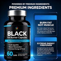 Capsules brûle-graisses BLACK à marque privée – Compléments pour contrôler l'appétit, réduire la faim, stimuler le métabolisme, augmenter l'énergie et la concentration