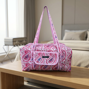 Bolsa de Viaje Deportiva de Lujo con Estampado Paisley, Asas a Rayas, Gran Capacidad, Cierre de Cremallera, Textil de Algodón - Product Image 3