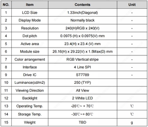 Bán hàng trực tiếp 1.3 inch TFT LCD hiển thị 1.33 IPS với 240x240 SPI HD Ổ đĩa Màn hình vuông cho st7789 Độ phân giải cao LCD module - Product Image 4