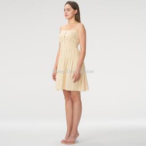 Vestido Mini Casual de Verano para Mujer, Personalizado, sin Mangas, con Tirantes Halter, de Lino y Algodón, con Diseño Sólido a la Moda - Product Image 2