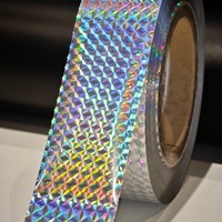 Rouleaux de feuille holographique argentée effet arc-en-ciel pour marquage à chaud laser, feuille de marquage à chaud 3D pour emballage ou carte