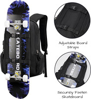 Sac de skateboard personnalisé 17.3 pouces sac à dos pour ordinateur portable basket Longboard sac à dos avec port de charge USB pour les voyages sportifs