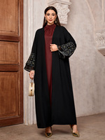 R-239 Ramadan Dubai Cardigan or broderie robes de soirée islamiques arabe chauve-souris islamique robe musulmane femmes