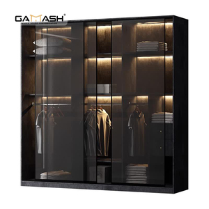 Guardaroba moderno di lusso a forma di <span class=keywords><strong>L</strong></span> squisita cabina <span class=keywords><strong>armadio</strong></span> integrata con porta In vetro - Product Image 2