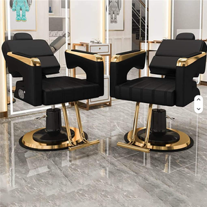 Fauteuil de barbier moderne en cuir avec fonction de massage, inclinable et réglable, portable pour salon mobile en extérieur - Product Image 3