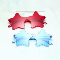 Nouvelles Lunettes Sans Monture en Forme d'Étoile Couleur Unie 2025 – Lunettes de Cosplay Cool, Lunettes de Soleil Disco pour Femme – Idéales Ramadan, Diwali, Thanksgiving