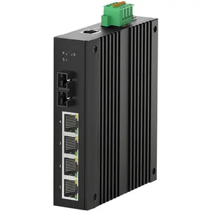 4 * base-t RJ45 + 1 * 1000Base-X SFP ile 5 port Gigabit endüstriyel yönetim Ethernet POE anahtarı