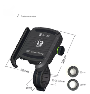 <span class=keywords><strong>Support</strong></span> de téléphone pour guidon de <span class=keywords><strong>moto</strong></span> en métal étanche 15W, noir, pour câble <span class=keywords><strong>USB</strong></span> DIN vers SAE - Product Image 4