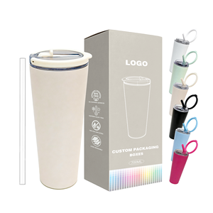 Vaso Térmico Personalizado de Acero Inoxidable de Doble Pared con Aislamiento al Vacío, Tapa y Asa - Product Image 1