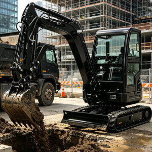 Mini-excavatrice 1,8 tonne avec cabine fermée, moteur diesel Kubota, siège à suspension CE, pour travaux de terrassement, excavatrices sur chenilles à bas prix, rotation latérale - Product Image 3