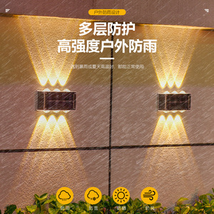 Projecteur mural solaire Xinyao pour extérieur, étanche, idéal pour jardin, villa et aménagement paysager - Product Image 3