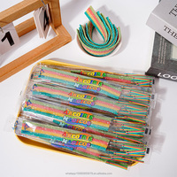 Halal Candy Colorful Rainbow Striped Sour Belts Sweet Gummy Candy Chewy Candy Factory Supply