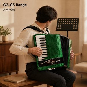 Accordéon chromatique en bois DFTF 16 basses 25 touches pour les examens de niveau et les débutants ; pour les enfants ; livraison directe transfrontalière disponible - Product Image 3