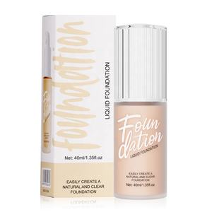 مستحضرات تجميل عالية الجودة ماكياج الوجه الطبيعي طويلة الأمد تغطية كاملة للماء أساس سائل غير لامع - Product Image 6