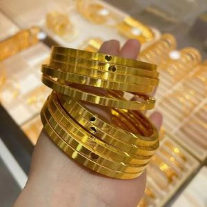 Real 24K Gold <b>Bangle</b> Hammered Fine Jewelry Engagement Luxury Design Customiesd Gold 24k Engraved Hand <b>Bangles</b> for <b>Men</b> - Product Image 2