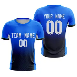 Nom de l'équipe personnalisée Logo maillot de football de haute qualité vente en gros hommes Sport à manches courtes hauts quantité minimale de commande vêtements pour hommes