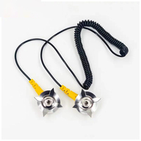 Kabel Grounding ESD Kelas Industri dengan Penjepit Baja Tahan Karat dan Gulungan Fleksibel untuk Lini Produksi Semikonduktor