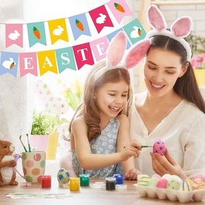 <span class=keywords><strong>Multicolore</strong></span> Home Fireplace Festival Supplies Bunny Sign Bunting Party Hanging Decor Joyeuses Pâques Décorations <span class=keywords><strong>Guirlande</strong></span> Bannière - Product Image 5