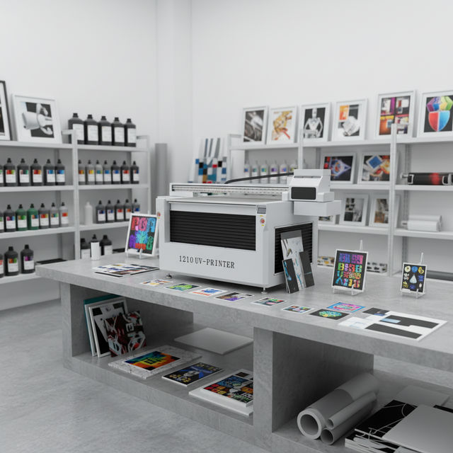 Factory Direct Versatile 1210 UV Flatbed Printer With 100*120cm Auto Height Detect White Ink Circulation