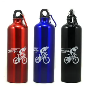 Drinkware Water Bottles 400ml Aluminum Water Bottle custom logo Metallic Bottles with Matching Carabiner