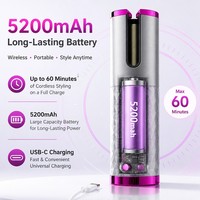 Torlin 5200mAh Mini Fer à Boucler Rechargeable Sans Fil Automatique Portable LCD 400F