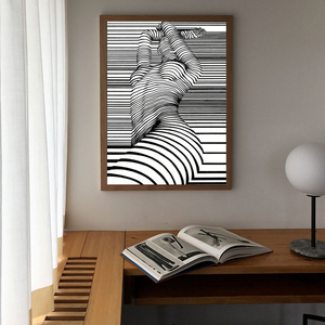 Arte de pared abstracto moderno, imagen de mujer desnuda en blanco y negro, póster impreso en lienzo HD, sin marco, decoración para el hogar, sala de estar y pasillo - Product Image 2