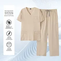 Tenues d'hôpital transfrontalières à séchage rapide et élastiques pour infirmières, ensembles de blouses de lavage des mains pour le personnel dentaire et oral, pour le commerce extérieur