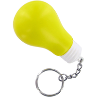 Mainan Bola Anti-Stres Bentuk Lampu, Bahan PU Foam Lembut, Hadiah untuk Promosi & Souvenir Gantungan Kunci