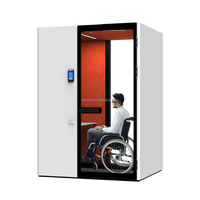 Cabine de bureau acoustique insonorisée Comine moderne et accessible, avec verre trempé de 6 mm et cadre en alliage d'aluminium, idéale pour centre commercial, villa, hôtel