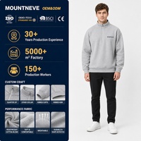 Pull à col montant et fermeture éclair quart de tour pour homme, design personnalisé, OEM ODM, épaules tombantes, coupe oversize, style streetwear décontracté, livraison rapide