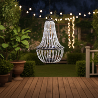 Lanterne solaire LED suspendue en cristal moderne TSINYE IP65, luminaire extérieur en métal, décoration de jardin, lumière blanc chaud