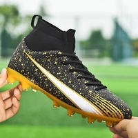 Chaussures de football TF/FG Bottes de football respirantes à la cheville haute Baskets antidérapantes professionnelles en gazon d'extérieur Taille EUR 35-47