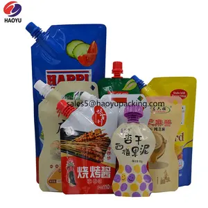 Custom printed eco-friendly recycle mini food grade aluminum foil stand up plastic nozzle doypack pouch bag with spout