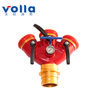 Diviseur d'eau pour tuyau d'incendie Volla à 3 voies, moyenne pression, avec manomètre, vanne en Y à clapet en aluminium 6061 haute pression 2,5 MPa