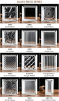 Briques de verre fournies par le fabricant, texturées à bulles, givrées, creuses, transparentes, contemporaines, carrées, en verre soufflé à chaud pour comptoir
