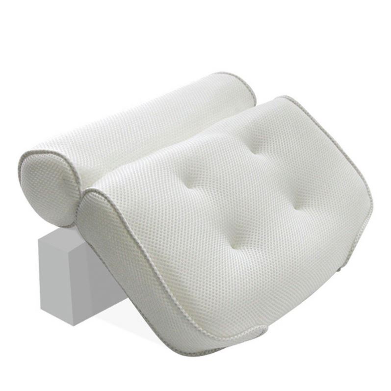 Breathable 3D Mesh Spa Bath Pillow With Suction Cups Neck And Back Support Spa Pillow For Home Hot Tub Bathroom Accesseries