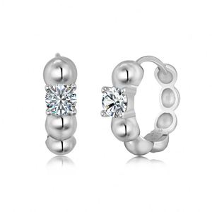 Dylam Boucles d'oreilles créoles en argent sterling 925 avec pierre de moissanite couleur D VVS1, Fournisseur Fabricant Usine de bijoux OEM ODM Personnalisable - Product Image 1