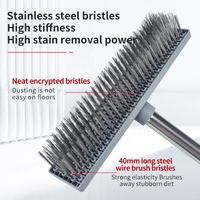 Brosse à récurer le sol en acier inoxydable pour l'industrie et le bricolage, pour le nettoyage des murs de douche, des terrasses, des baignoires et des carreaux