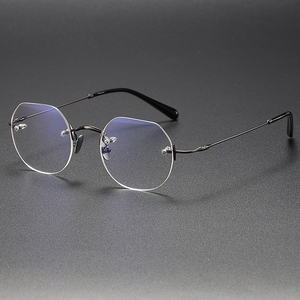 Montura de gafas de titanio ZY008 para hombre, monturas de gafas graduadas para miopía cuadradas <span class=keywords><strong>Retro</strong></span> Vintage, gafas ópticas para Miopía - Product Image 4