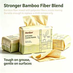 Serviettes jetables de cuisine en bambou et polyester, 200 pièces, forte absorption, effet anti-graisse, 20*25cm - Product Image 4