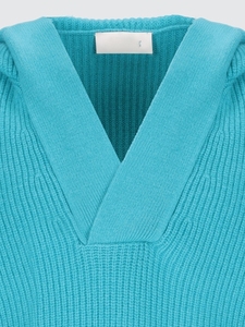 <span class=keywords><strong>Pull</strong></span> à capuche en maille bleu cyan vif pour homme, col en V, côtelé, mélange <span class=keywords><strong>de</strong></span> coton, style <span class=keywords><strong>surf</strong></span>, décontracté - Product Image 3