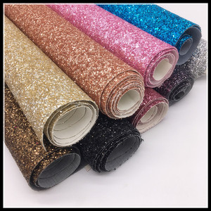Grade 3 Chunky <strong>Glitter</strong> Fabric <strong>Vinyl</strong> for Wallpaper Bags Shoes Hairbows Crafts Decorative Purposes Knitted Backing Faux PU Leather - Product Image 4